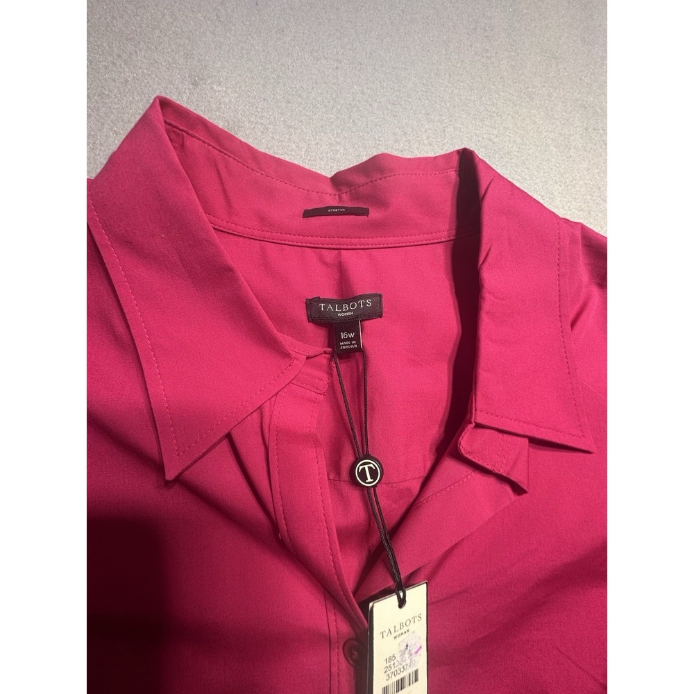 Talbots 16w button blouse With Arm Patches